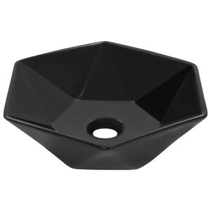 vidaXL Handfat 41x36,5x12 cm keramik svart