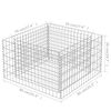 vidaXL Planteringsgabion upphöjd galvaniserat stål 90x90x50 cm