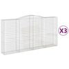 vidaXL Gabioner b&aring;gformade 3 st 400x50x200/220 cm galvaniserat j&auml;rn