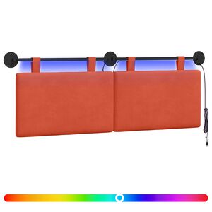 vidaXL H&auml;ngande s&auml;nggavel Med LED-lampa R&ouml;d orange Kordread tyg