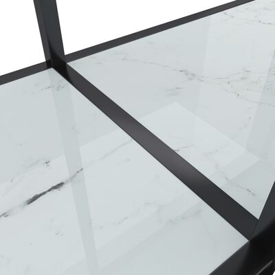 vidaXL Konsolbord vit 140x35x75,5 cm härdat glas