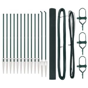 vidaXL Svetsat tr&aring;dgalleri med piggar 25 x 1,5 m PVC-belagda st&aring;l Gr&ouml;n
