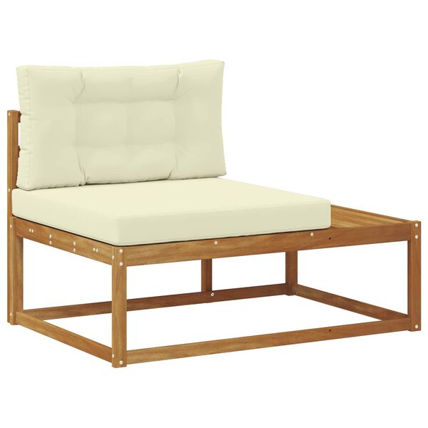 vidaXL Utomhussoffset med kudde 2 Stycke Naturlig och Gr&auml;dde