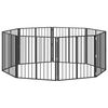 vidaXL Hundgrind 8 pcs Svart 80 x 80 cm Galvaniserat St&aring;l