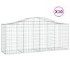 vidaXL Gabioner b&aring;gformade 10 st 200x50x80/100 cm galvaniserat j&auml;rn