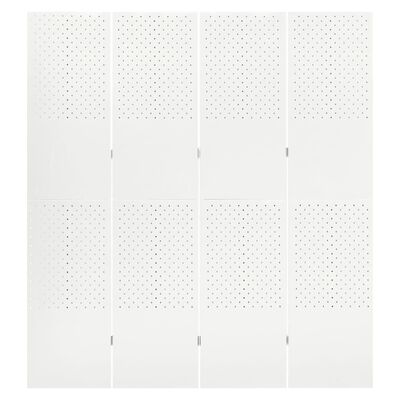 vidaXL Rumsavdelare 4 paneler vit 160x180 cm stål