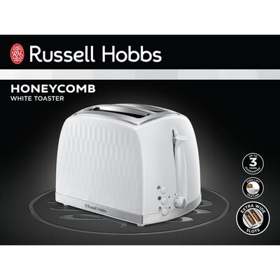 Russell Hobbs Brödrost för 2 skivor Honeycomb vit