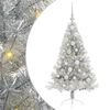 vidaXL Konstgjord F&ouml;rbelyst Julgran Silver 120 cm PET