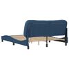 vidaXL Bed Frame with LED without Mattress "Hvar" Blue 160x200 cm Fabric