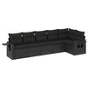 vidaXL Loungegrupp med dynor 6 delar svart konstrotting