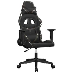 vidaXL Gamingstol med massage svart och kamouflage konstl&auml;der