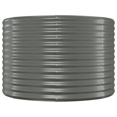 vidaXL Odlingslåda pulverlackerat stål 100x100x68 cm grå
