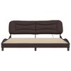 vidaXL Bed Frame with LED without Mattress "Hvar" Dark Brown 200x200 cm Fabric