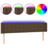 vidaXL S&auml;nggavel LED m&ouml;rkbrun 163x16x78/88 cm tyg
