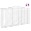 vidaXL Gabioner b&aring;gformade 2 st 400x50x200/220 cm galvaniserat j&auml;rn