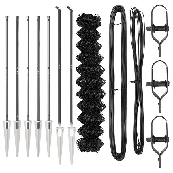 vidaXL St&auml;ngselstolpe Gr&aring; 10 x 1,2 m (40 x 40 mm n&auml;t) St&aring;l och PVC