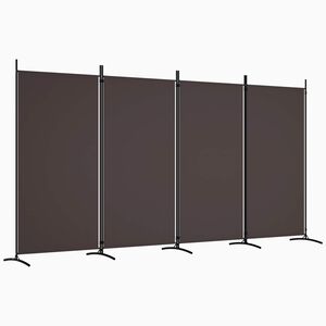 vidaXL Rumsavdelare 4 paneler brun 346x180 cm tyg