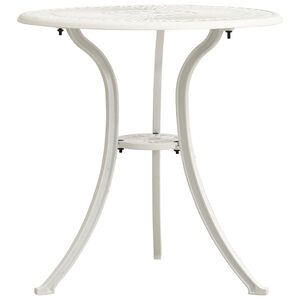 vidaXL Tr&auml;dg&aring;rdsbord vit 62x62x65 cm gjuten aluminium