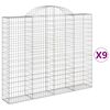 vidaXL Gabion b&aring;gformad 9 st 200x30x160/180 cm galvaniserat j&auml;rn