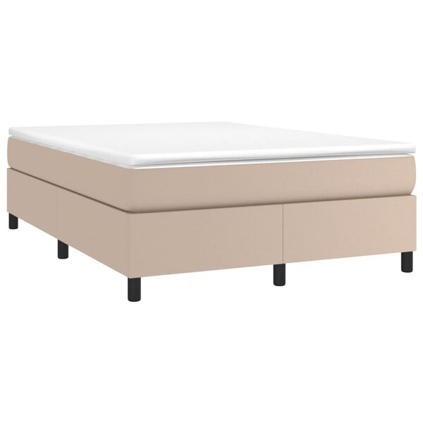 vidaXL Boxspring-s&auml;ngram cappuccino 140x200 cm konstl&auml;der