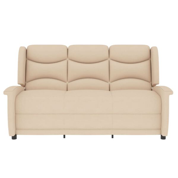 vidaXL Massagefåtölj 3-sits gräddvit tyg