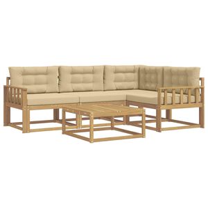 vidaXL Utomhussoffset 5 st Vit och Beige Polyester