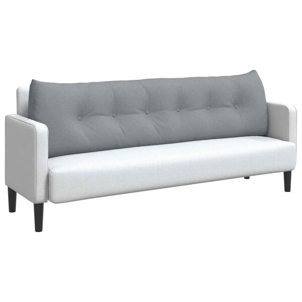 vidaXL Ryggkudde Ljusgr&aring; 180 x 24 x 50 cm tyg