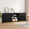 vidaXL Sideboard 3 pcs Svart Ek 70 x 41 x 75 cm Konstruerat tr&auml;