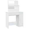 vidaXL Sminkbord med spegel vit 86,5x35x136 cm