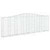 vidaXL Gabion b&aring;gformad 400x30x120/140 cm galvaniserat j&auml;rn