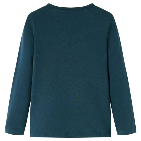 T-shirt med l&aring;nga &auml;rmar f&ouml;r barn m&ouml;rkgr&ouml;n 140