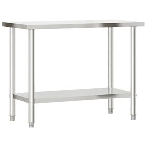 vidaXL Arbetsbord 110x55x85 cm rostfritt st&aring;l