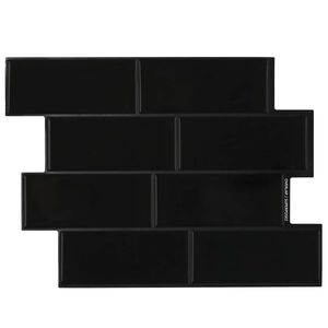 vidaXL Subwaytile 10 st Svart 29 x 21 cm Polyuretan och PET