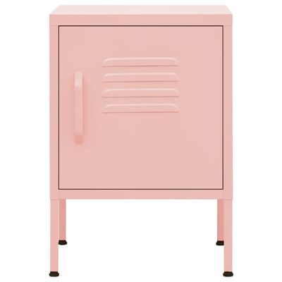 vidaXL Nattduksbord rosa 35x35x51 cm stål