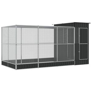vidaXL Volj&auml;r med f&ouml;rl&auml;ngning silver 416x203x216 cm st&aring;l