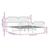 vidaXL Sängram med huvudgavel och fotgavel svart metall 183x213 cm
