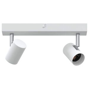 vidaXL Takspotlight med str&aring;lkastare Vit 26 x 6,5 x 11,5 cm Metall