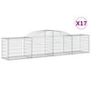 vidaXL Gabioner b&aring;gformade 17 st 300x50x60/80 cm galvaniserat j&auml;rn