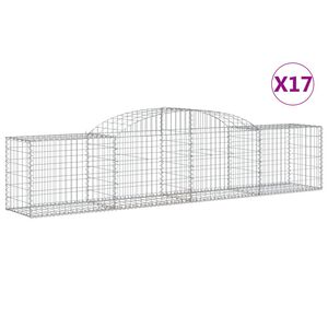 vidaXL Gabioner b&aring;gformade 17 st 300x50x60/80 cm galvaniserat j&auml;rn