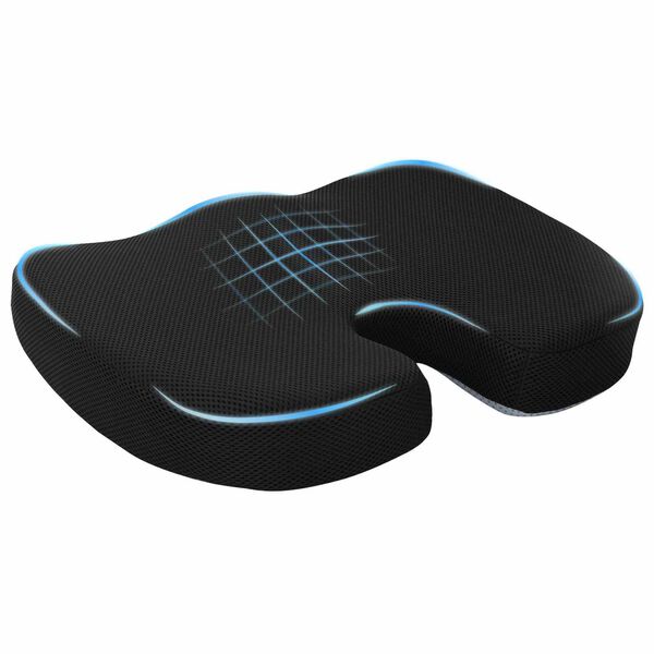 vidaXL Sittkudde Enf&auml;rgad Svart 47 x 36,5 x 8 cm Minneskum