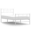 vidaXL S&auml;ngram med huvudgavel och fotgavel vit metall 100x200 cm