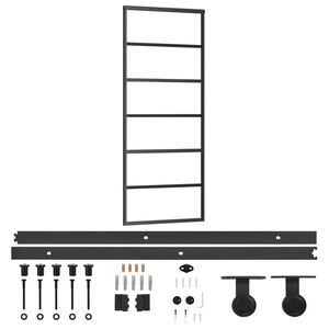 vidaXL Skjutd&ouml;rr med beslagset ESG glas och aluminium 76x205 cm
