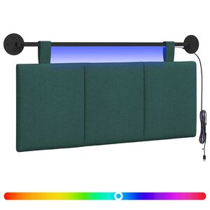vidaXL H&auml;ngande s&auml;nggavel Med LED-lampa M&ouml;rkgr&ouml;n Tyg