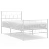 vidaXL S&auml;ngram med huvudgavel och fotgavel vit metall 100x190 cm