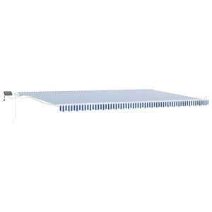 vidaXL Utdragbar markis Bl&aring; och Vit 600 &times; 300 cm