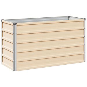 vidaXL H&ouml;jd Tr&auml;dg&aring;rdsb&auml;dd Elfenben 100 x 40 x 55 cm kallvalsad st&aring;l