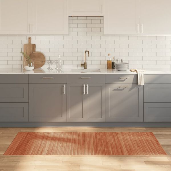 vidaXL Matta rektangul&auml;r brun 80x200 cm bambu