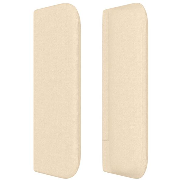 vidaXL S&auml;nggavel med kanter gr&auml;ddvit 147x16x78/88 cm tyg