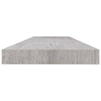 vidaXL Svävande vägghyllor 4 st betonggrå 120x23,5x3,8 cm MDF