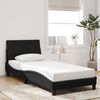 vidaXL Bed Frame with LED without Mattress "Hanko" Black 80x200 cm Velvet